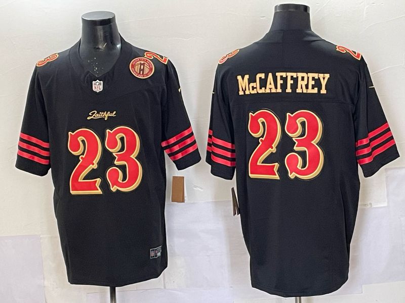 Men Nike San Francisco 49ers #23 Mccaffrey black 5th generation Limited NFL 2025 Jersey 0067